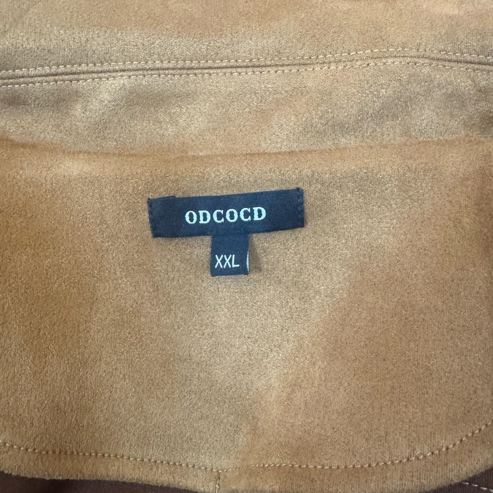 Faux Suede Moto Jacket - Brown - Picture 2 of 6